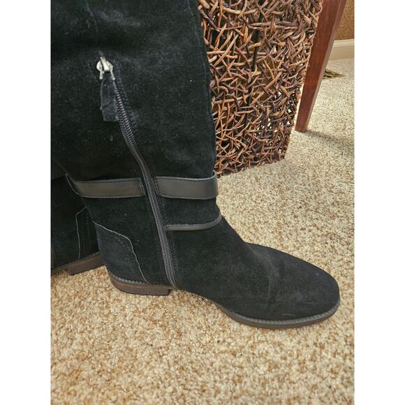 Franco Sarto Black Suede Knee-High Boots – Size 8 - Picture 4 of 8